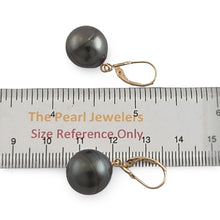 Load image into Gallery viewer, Tahitian Pearl Leverback Earrings – 14k Yellow Gold