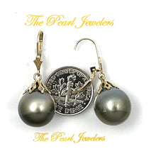 Load image into Gallery viewer, 1T01220C CLASSIC COLLECTION 13MM BLACK TAHITIAN PEARL FLOWER PETAL STYLE EARRINGS
