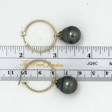 Load image into Gallery viewer, 1T01593B CLASSIC COLLECTION 13-14MM TAHITIAN PEARL HOOP EARRINGS