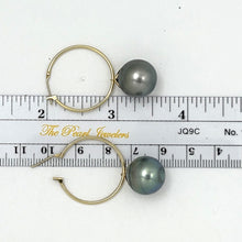 Load image into Gallery viewer, 1T01593 CLASSIC COLLECTION  TAHITIAN 13-14MM PEARL HOOP EARRINGS