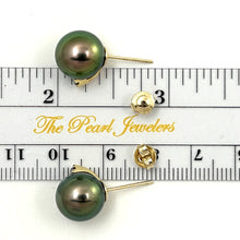 Load image into Gallery viewer, 1T01900 14K SOLID YELLOW GOLD DIAMONDS GLORIOUS TAHITIAN PEARLS STUD EARRINGS