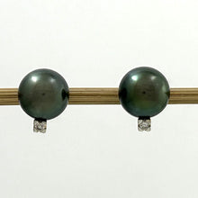 Load image into Gallery viewer, 1T01901 14K SOLID YELLOW GOLD DIAMONDS GLORIOUS TAHITIAN PEARLS STUD EARRINGS