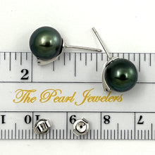 Load image into Gallery viewer, 1T01906 CHARMING TAHITIAN PEARLS DIAMONDS STUD EARRINGS 14K WHITE GOLD