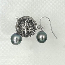Load image into Gallery viewer, 1T02636-Real-14Kt-White-Gold-Tahitian-Pearls-Shepherds-Wire-Earrings