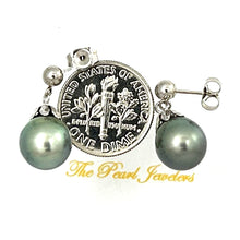 Load image into Gallery viewer, 1T04917 REAL TAHITIAN PEARL 14KT WHITE SOLID GOLD DROP/DANGLE EARRINGS
