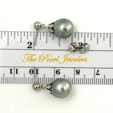 Load image into Gallery viewer, 1T04917 REAL TAHITIAN PEARL 14K WHITE SOLID GOLD DROP/DANGLE EARRINGS