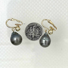 Load image into Gallery viewer, 1TS0141-Clip-Collection-Tahitian-11mm-Pearl-Dangle-Earrings-for-Non-Pierced