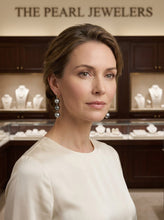 Load image into Gallery viewer, 14k Gold Fill Past, Present &amp; Future Three Tahitian Pearl Clip-On Dangle Earrings