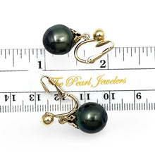Load image into Gallery viewer, Non Pierced Baroque Tahitian Pearl Dangle Earrings – 14k Yellow Gold &amp; Fill