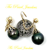 Load image into Gallery viewer, 1TS2042 CLASSIC COLLECTION BLACK TAHITIAN PEARL NON-PIERCED EARRINGS