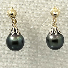 Load image into Gallery viewer, 1TS2042 CLASSIC COLLECTION BLACK TAHITIAN PEARL NON-PIERCED EARRINGS