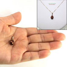 Load image into Gallery viewer, AAA Chocolate Freshwater Pearl Pendant – 14k Yellow Gold