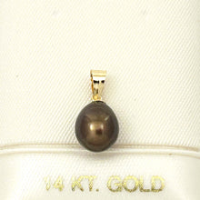 Load image into Gallery viewer, AAA Chocolate Freshwater Pearl Pendant – 14k Yellow Gold