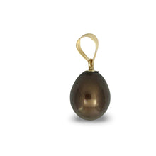 Load image into Gallery viewer, AAA Chocolate Freshwater Pearl Pendant – 14k Yellow Gold