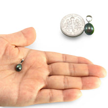Load image into Gallery viewer, AAA Black Freshwater Pearl Pendant – 14k White Gold Box Chain