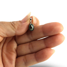 Load image into Gallery viewer, AAA Black Freshwater Pearl Pendant – 14k White Gold Box Chain