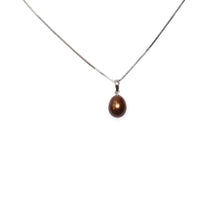 Load image into Gallery viewer, AAA Chocolate Freshwater Pearl Pendant – 14k White Gold + Chain Options