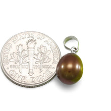 Load image into Gallery viewer, AAA Chocolate Freshwater Pearl Pendant – 14k White Gold + Chain Options