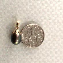 Load image into Gallery viewer, AAA Black Pearl Pendant – 14k Yellow Gold Claw Cap