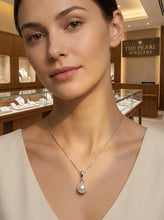 Load image into Gallery viewer, White Pearl Claw Pendant – 14k White Gold