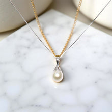 Load image into Gallery viewer, White Pearl Claw Pendant – 14k White Gold