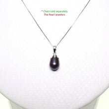 Load image into Gallery viewer, Black Pearl Pendant – 14k White Gold Claw Bail