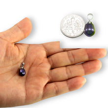 Load image into Gallery viewer, Black Pearl Pendant – 14k White Gold Claw Bail