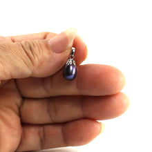 Load image into Gallery viewer, Black Pearl Pendant – 14k White Gold Claw Bail