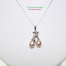 Load image into Gallery viewer, Pink Pearl Dolphin Pendant – 14k White Gold with Diamond