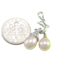 Load image into Gallery viewer, Pink Pearl Dolphin Pendant – 14k White Gold with Diamond