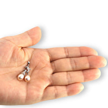 Load image into Gallery viewer, Pink Pearl Dolphin Pendant – 14k White Gold with Diamond