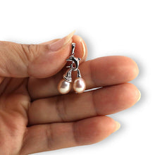 Load image into Gallery viewer, Pink Pearl Dolphin Pendant – 14k White Gold with Diamond