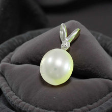 Load image into Gallery viewer, White Pearl Diamond Pendant – 14k White Gold