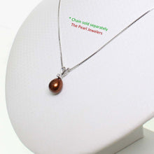 Load image into Gallery viewer, Chocolate Pearl Pendant – 14k White Gold + Diamond + Chain Options