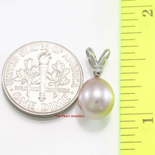 Load image into Gallery viewer, Lavender Pink Pearl Pendant – 14k White Gold + Diamond + Chain Options