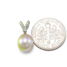 Load image into Gallery viewer, Lavender Pink Pearl Pendant – 14k White Gold + Diamond + Chain Options