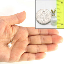 Load image into Gallery viewer, White Pearl Pendant with Diamond – 14k Yellow Gold
