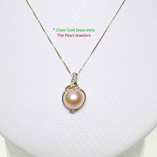 Load image into Gallery viewer, Pink Pearl Pendant – 14k Yellow Gold with Diamonds