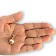 Load image into Gallery viewer, Pink Pearl Pendant – 14k Yellow Gold with Diamonds