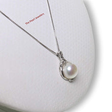 Load image into Gallery viewer, White Pearl Pendant – 14k White Gold with Diamonds