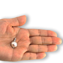 Load image into Gallery viewer, White Pearl Pendant – 14k White Gold with Diamonds