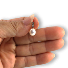 Load image into Gallery viewer, White Pearl Pendant – 14k Yellow Gold + Diamonds