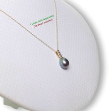Load image into Gallery viewer, Black Pearl Pendant – 14k Yellow Gold + Diamond