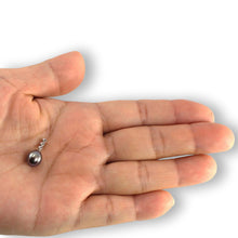 Load image into Gallery viewer, Black Pearl Pendant – 14k Yellow Gold + Diamond