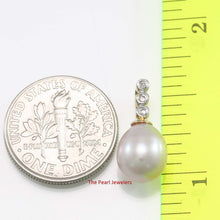Load image into Gallery viewer, Lavender Pearl Pendant – 14k Yellow Gold + Diamond Trio