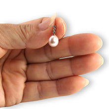 Load image into Gallery viewer, Lavender Pearl Pendant – 14k Yellow Gold + Diamond Trio