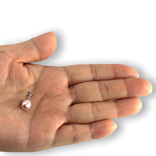 Load image into Gallery viewer, Lavender Pearl Pendant – 14k Yellow Gold + Diamond Trio