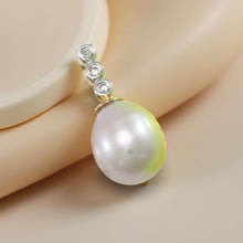 Load image into Gallery viewer, Lavender Pearl Pendant – 14k Yellow Gold + Diamond Trio