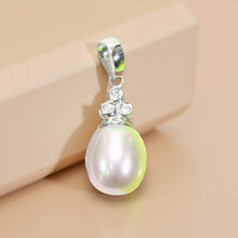 Load image into Gallery viewer, Lavender Pearl Pendant – 14k White Gold + Diamonds