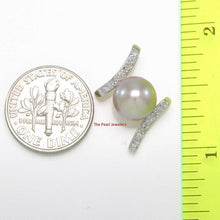 Load image into Gallery viewer, Lavender Pearl Pendant – 14k Yellow Gold “H” Style + 12 Diamonds